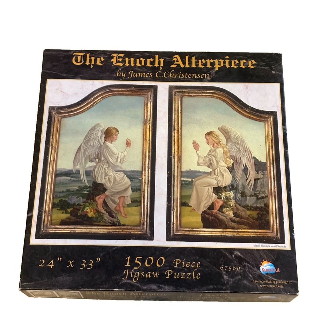 RARE Vintage James Christensen 1500 pc Puzzle Enoch Alterpiece Angels